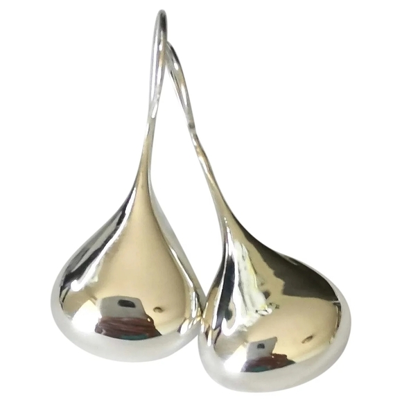 Sterling Silver Modernist  Large teardrop earrings 🆕 - Picture 1 of 8